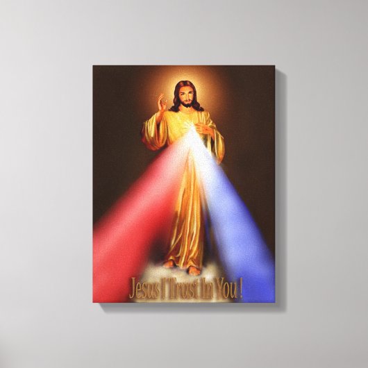 Divine Mercy Jezus, ik vertrouw op jullie Afbeeldi Canvas Afdruk (Voorkant)
