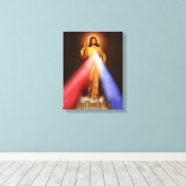 Divine Mercy Jezus, ik vertrouw op jullie Afbeeldi Canvas Afdruk (Insitu (Houten vloer))
