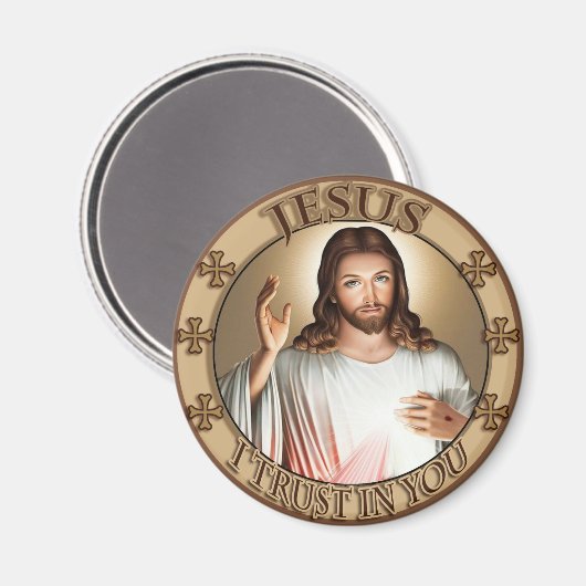 Divine Mercy Jezus, ik vertrouw op jullie Afbeeldi Magneet (Voorkant / Achterkant)