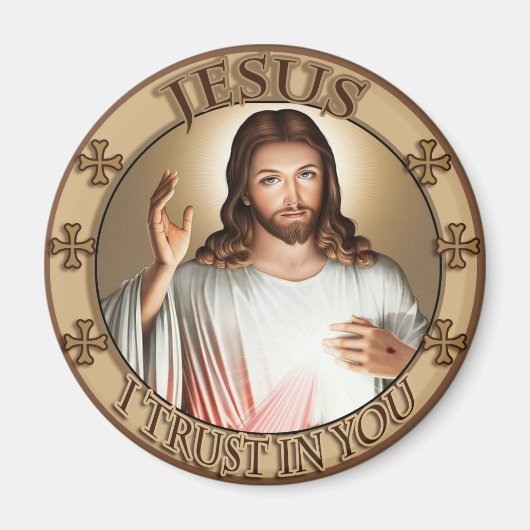 Divine Mercy Jezus, ik vertrouw op jullie Afbeeldi Magneet (Voorkant)