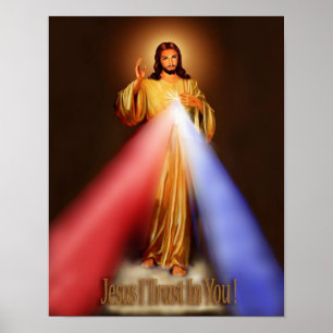 Divine Mercy Jezus, ik vertrouw op jullie Afbeeldi Poster