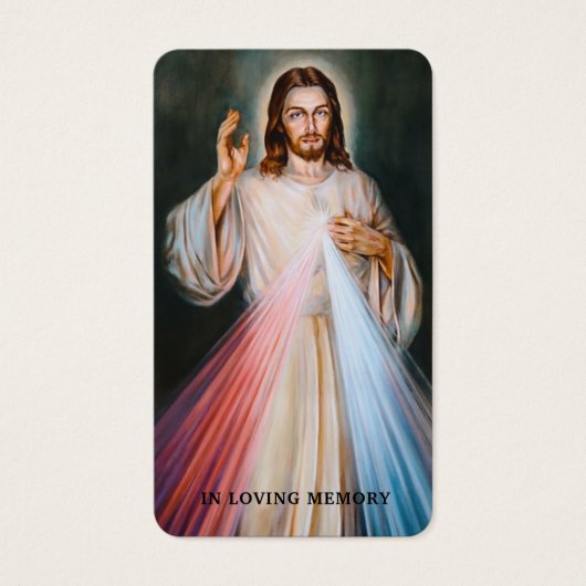Divine Mercy katholieke begrafenis Memorial Heilig Visitekaartje (Voorkant)