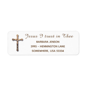 Divine Mercy katholieke Jesus Gold Crucifix Etiket