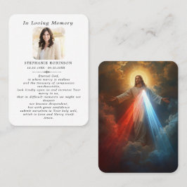 Divine Mercy katholieke Jezus rouwkaart Visitekaartje