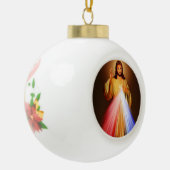 Divine Mercy Kerstannament Keramische Bal Ornament (Links)