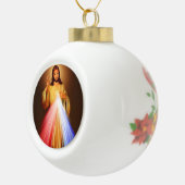 Divine Mercy Kerstannament Keramische Bal Ornament (Rechts)