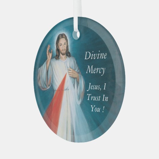 Divine Mercy Metal Ornament (Voorkant links)