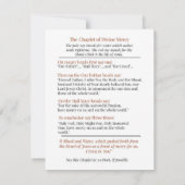 Divine Mercy of Jesus Chaplet Prayer Religious Notitiekaartje (Achterkant)