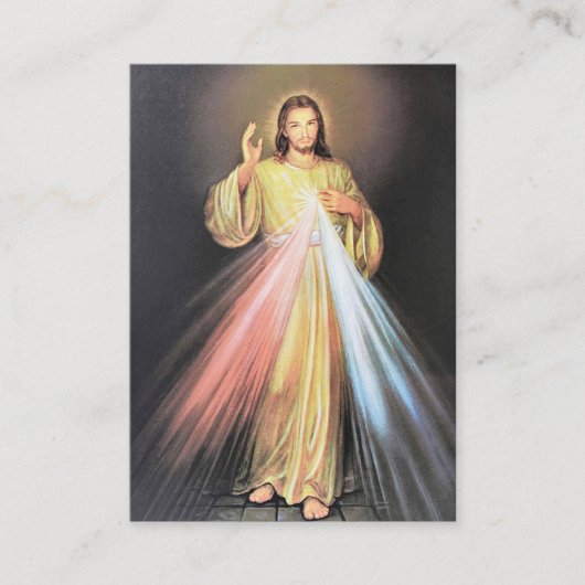 Divine Mercy of Jesus Chaplet St. Faustina Prayer Visitekaartje (Voorkant)