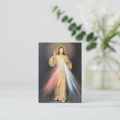 Divine Mercy of Jesus Chaplet St. Faustina Prayer Visitekaartje (Staand voorkant)