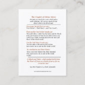 Divine Mercy of Jesus Chaplet St. Faustina Prayer Visitekaartje (Achterkant)