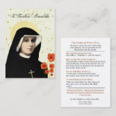 Divine Mercy of Jesus Chaplet St. Faustina Visitekaartje (Voorkant / Achterkant)