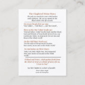 Divine Mercy of Jesus Chaplet St. Faustina Visitekaartje (Achterkant)