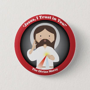Divine Mercy of Jesus Ronde Button 5,7 Cm