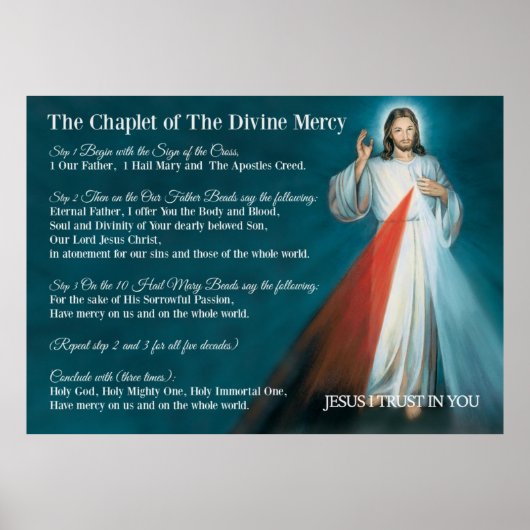 Divine Mercy Prayer - JESUS ik vertrouw op jou Poster (Voorkant)