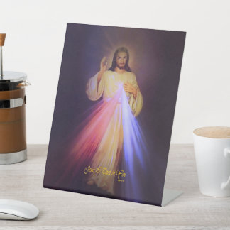 Divine Mercy Reclamebord Met Voetstuk