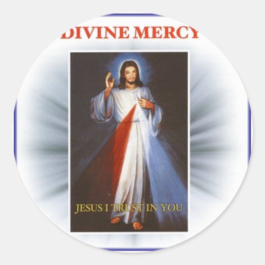 Divine Mercy Ronde Sticker (Voorkant)