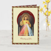 Divine Mercy Sacred Heart Scripting Religious Kaart (Gele Bloem)