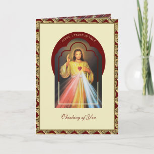 Divine Mercy Sacred Heart Scripting Religious Kaart