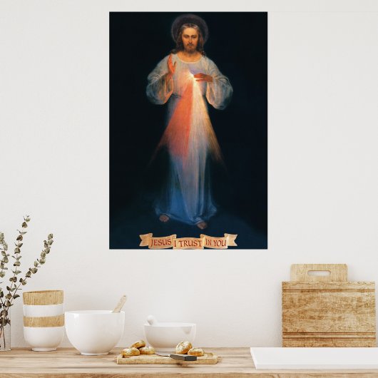 Divine Mercy, St. Faustina, Jesus I Trust in You Poster (Keuken)