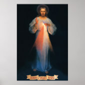 Divine Mercy, St. Faustina, Jezus die ik in jou ve Poster (Voorkant)