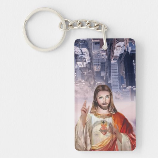 Divine Mercy, St. Faustina, Jezus die ik in jou ve Sleutelhanger (Voorkant)
