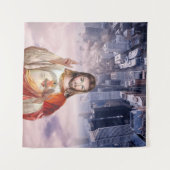 Divine Mercy, St. Faustina, Jezus die ik in jou ve Wandkleed (Voorkant (horizontaal))