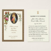 Divine Mercy Wedding Rozen Prayer Kaart (Voorkant /achterkant)