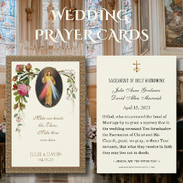 Divine Mercy Wedding Rozen Prayer Kaart