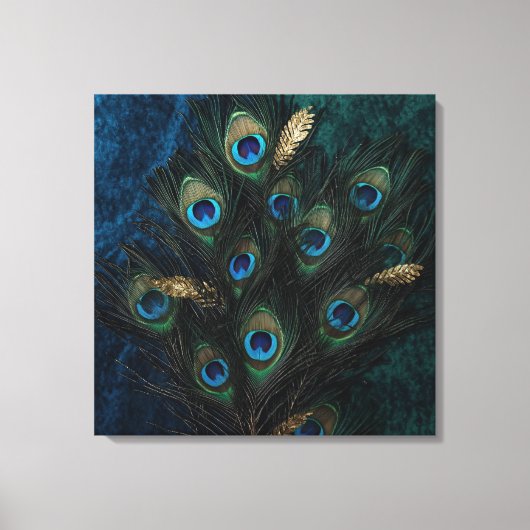 Divine Peacock Feathers Wall Art | Boho Spiritual  Canvas Afdruk (Voorkant)