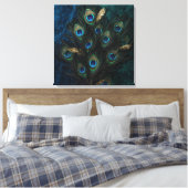 Divine Peacock Feathers Wall Art | Boho Spiritual  Canvas Afdruk (Insitu (Slaapkamer))