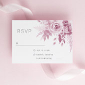 Divine Pink Rose Wedding RSVP Kaartje