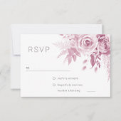 Divine Pink Rose Wedding RSVP Kaartje (Voorkant)