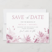 Divine Pink Rose Wedding Save The Date (Voorkant)