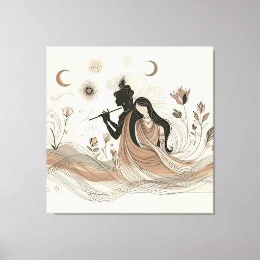 Divine Radha Krishna Canvas Art (Voorkant)