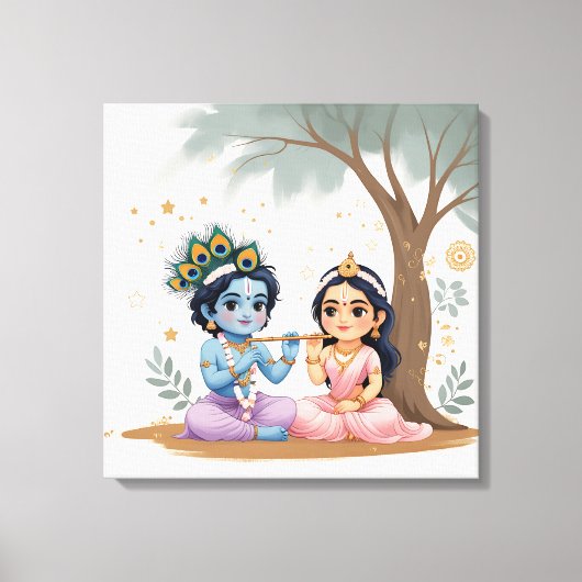 Divine Radha Krishna Canvas Print | Spiritual (Voorkant)