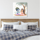 Divine Radha Krishna Canvas Print | Spiritual (Insitu (Slaapkamer))