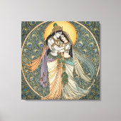 Divine Radhe Krishna Canvas Wandkunst – Spiritueel Afdruk (Voorkant)