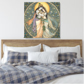Divine Radhe Krishna Canvas Wandkunst – Spiritueel Afdruk (Insitu (Slaapkamer))