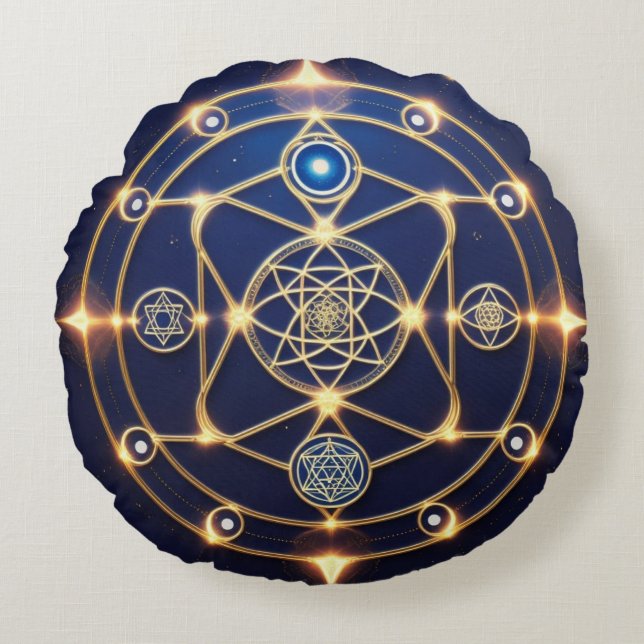 Divine Radiance – 5: Illuminated Universal Energy Rond Kussen (Voorkant)