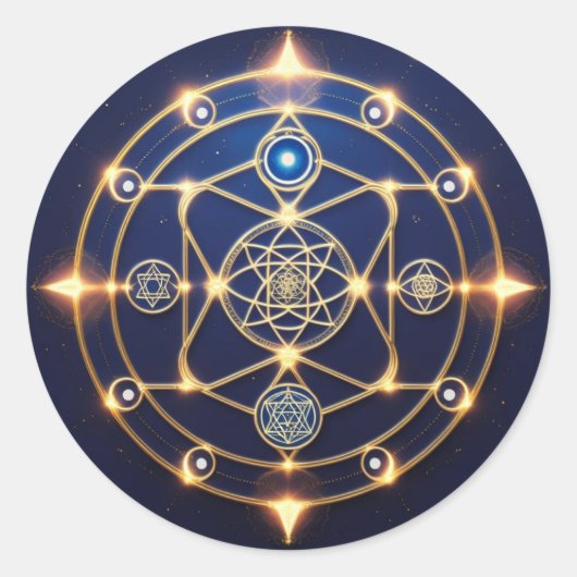 Divine Radiance – 5: Illuminated Universal Energy Ronde Sticker (Voorkant)