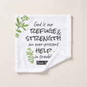 Divine Refuge - Psalm 46:1 voor Spiritueel Comfort Bad Handdoek (Wasdoekje)