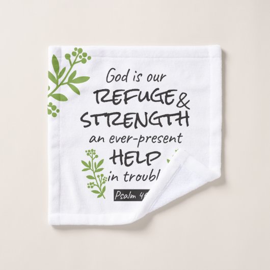 Divine Refuge - Psalm 46:1 voor Spiritueel Comfort Bad Handdoek (Wasdoekje)