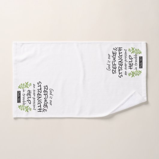 Divine Refuge - Psalm 46:1 voor Spiritueel Comfort Bad Handdoek (Handdoek)