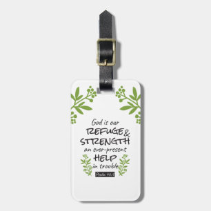 Divine Refuge - Psalm 46:1 voor Spiritueel Comfort Bagagelabel
