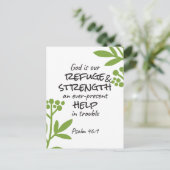 Divine Refuge - Psalm 46:1 voor Spiritueel Comfort Briefkaart (Staand voorkant)