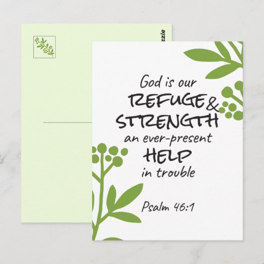 Divine Refuge - Psalm 46:1 voor Spiritueel Comfort Briefkaart (Voorkant / Achterkant)