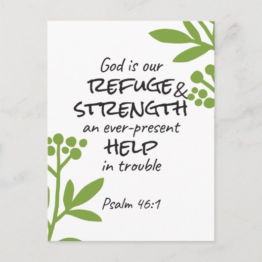 Divine Refuge - Psalm 46:1 voor Spiritueel Comfort Briefkaart (Voorkant)