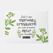 Divine Refuge - Psalm 46:1 voor Spiritueel Comfort Deurmat (Voorkant)