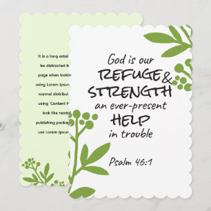Divine Refuge - Psalm 46:1 voor Spiritueel Comfort Feestdagenkaart